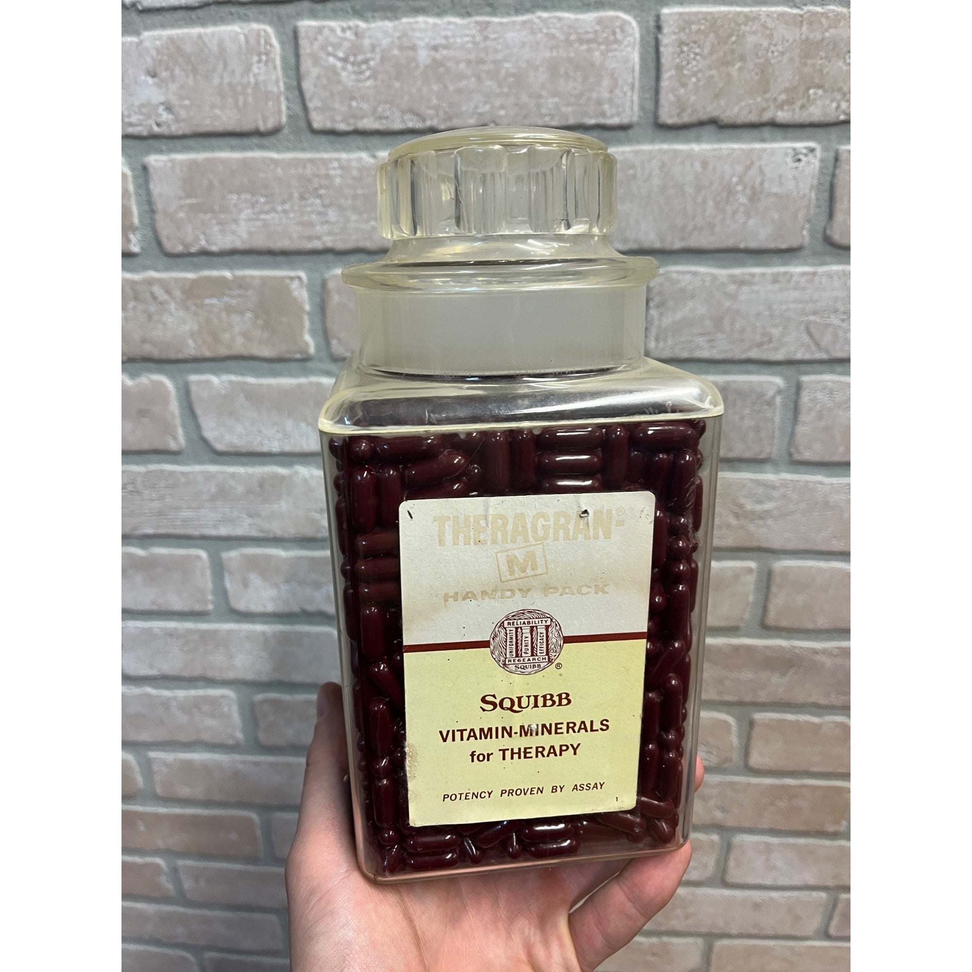 Vintage Theragran Squibb Advertising Jar Store Display Pharmaceutical Medical