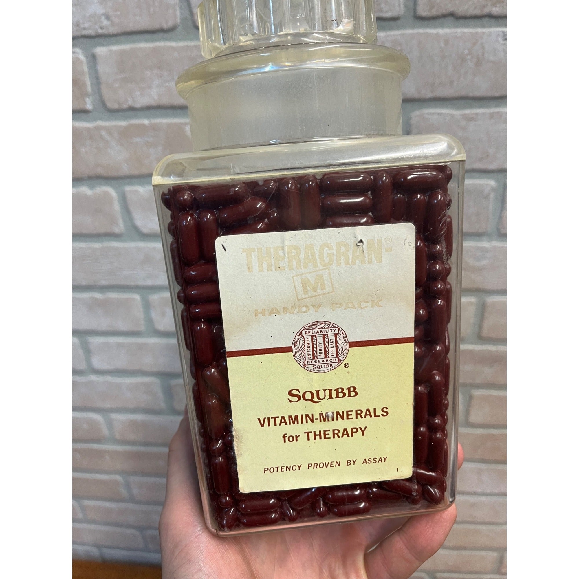 Vintage Theragran Squibb Advertising Jar Store Display Pharmaceutical Medical