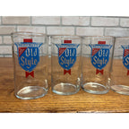 Vintage 1960s Heileman's Old Style Beer Glasses Lot (4) Taster 4" Barware