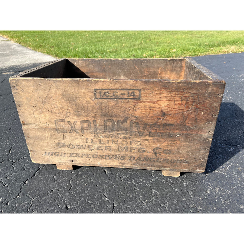 Vintage Illinois Powder Mfg. Co. Explosives Dynamite Ajax Wooden Crate Box Case