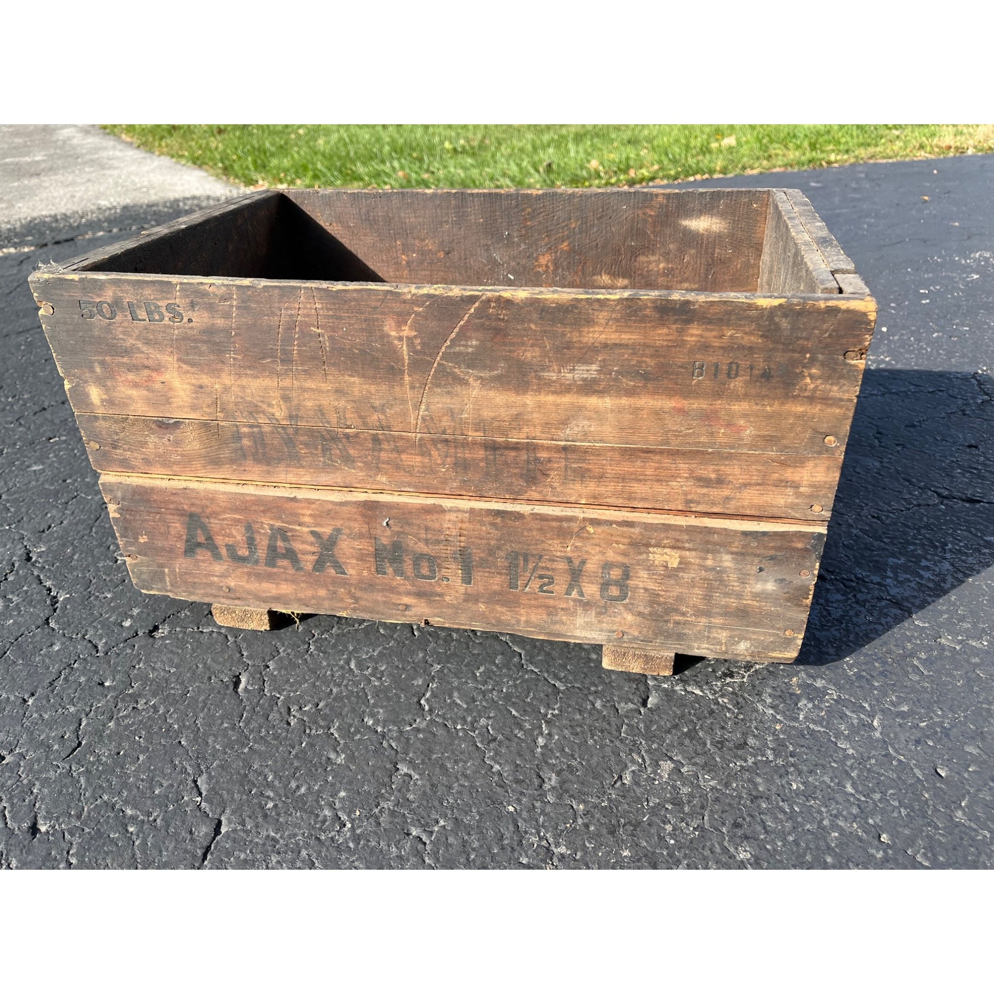 Vintage Illinois Powder Mfg. Co. Explosives Dynamite Ajax Wooden Crate Box Case