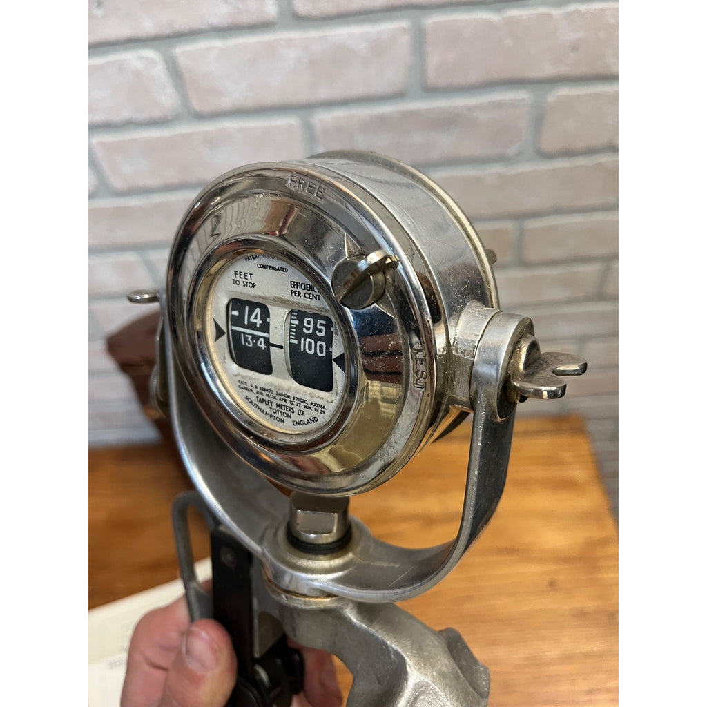 Antique 1929 Tapley & Co. Totton Brake Meter Automotive Gauge Tool w Case Papers