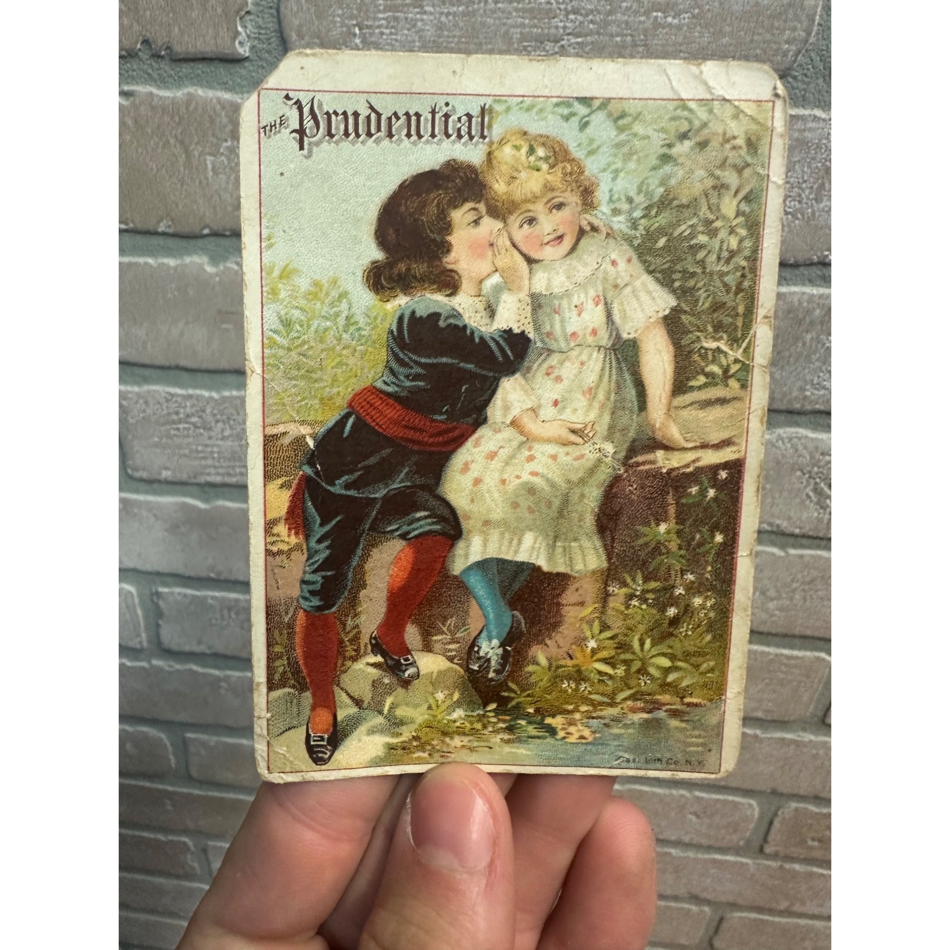 Antique Victorian Prudential Insurance Newark NJ Trade Card Advertising Children
