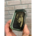 Vintage 1920s Wedding Photo Under Rectangular Glass Paperweight Antique