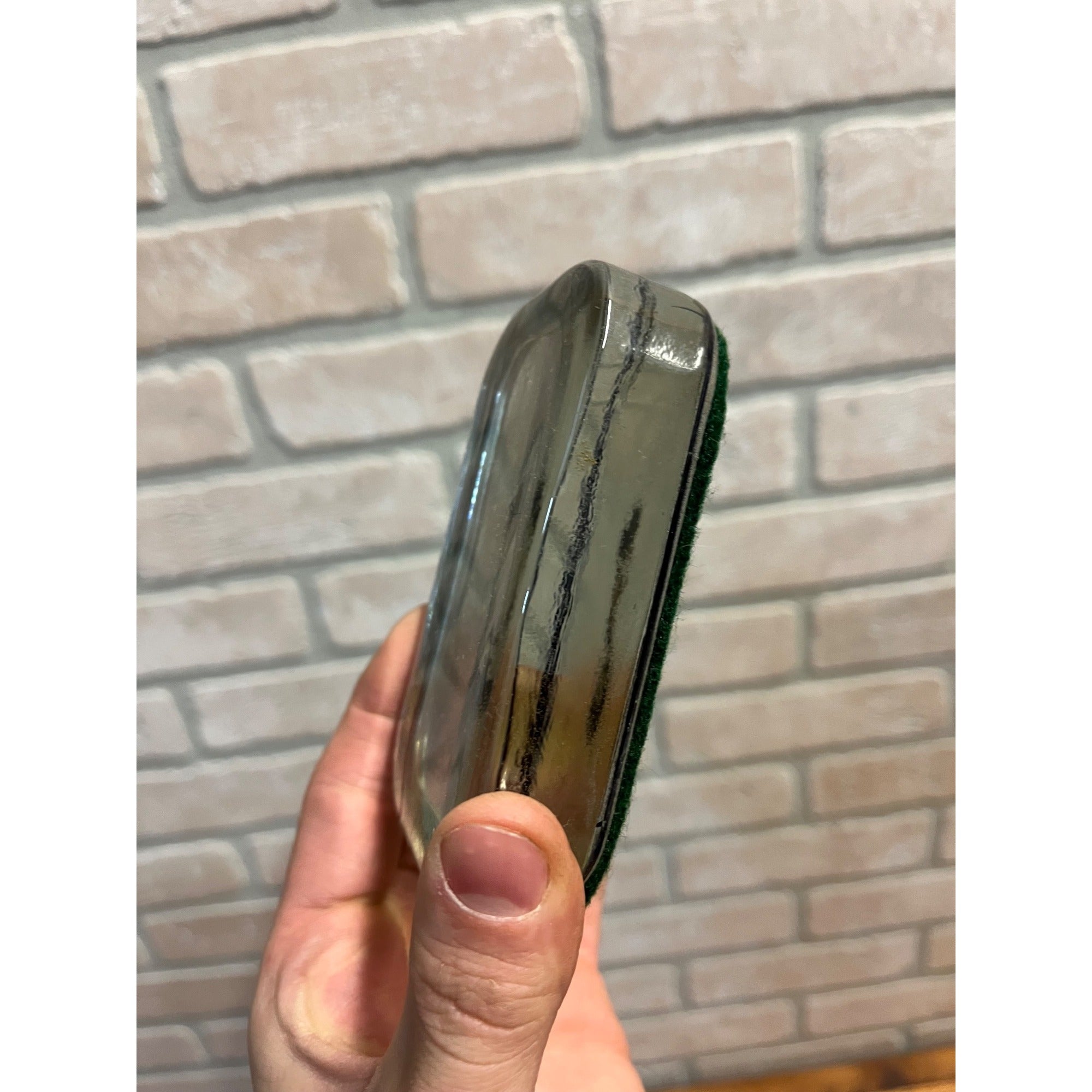 Vintage 1920s Wedding Photo Under Rectangular Glass Paperweight Antique