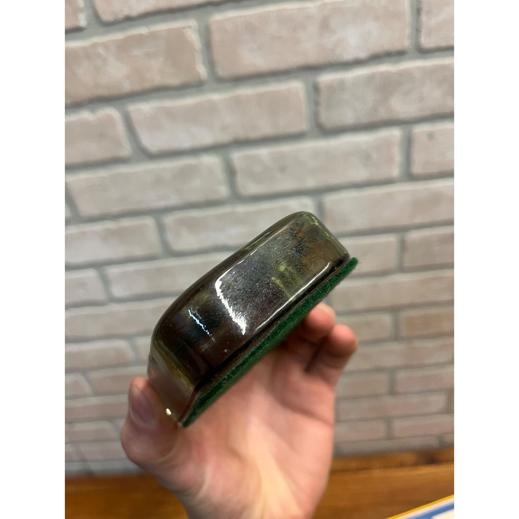 Vintage 1920s Wedding Photo Under Rectangular Glass Paperweight Antique