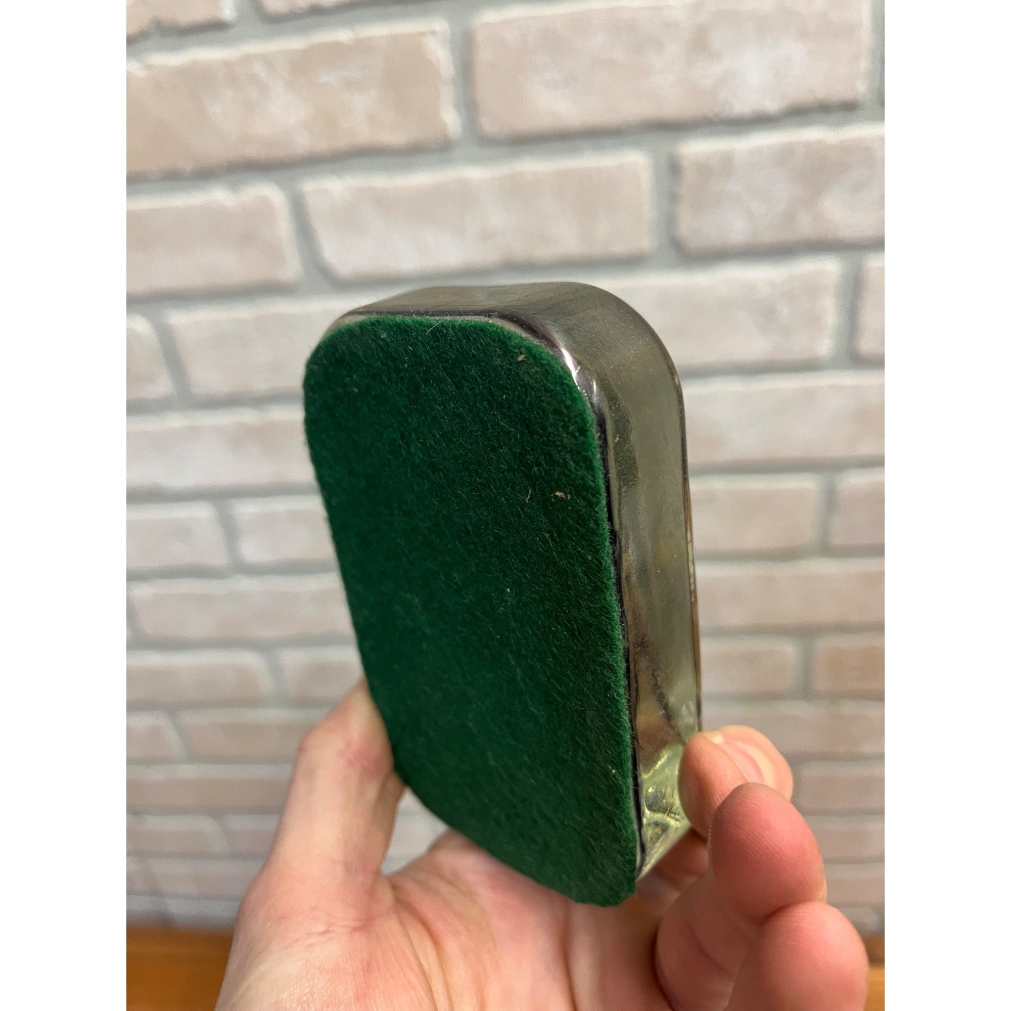 Vintage 1920s Wedding Photo Under Rectangular Glass Paperweight Antique