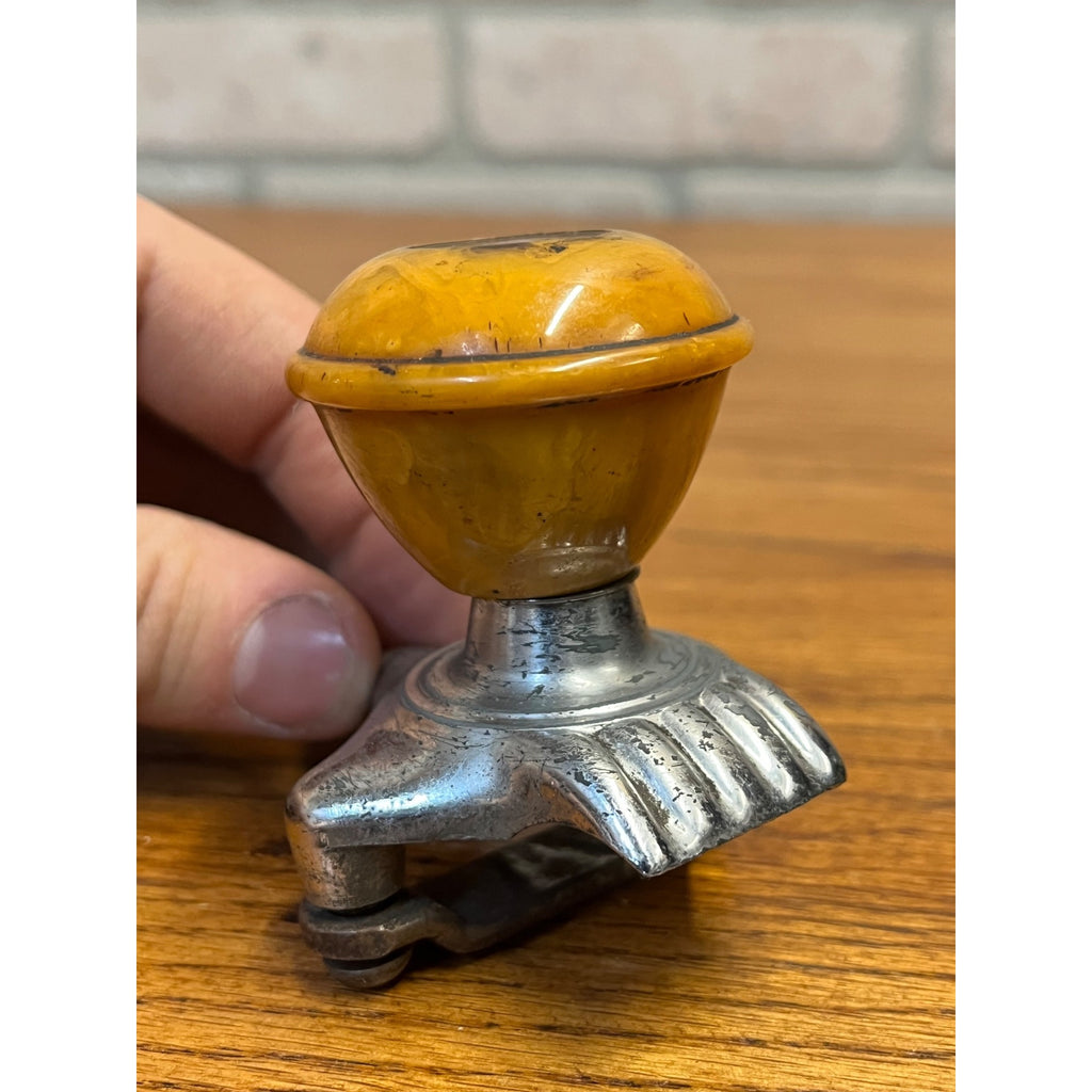 RARE Vintage 1920s Steering Wheel Speed Knob Butterscotch Bakelite + Wheat Penny