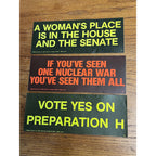 Vintage 1960s Political Campaign Movement Bumper Stickers Feminist Anti-War