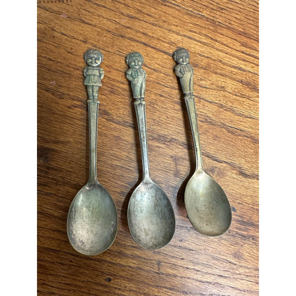 Vintage Campbell's Soup Kid Boy & Girl Spoons Lot (3) International Silver IS 6"