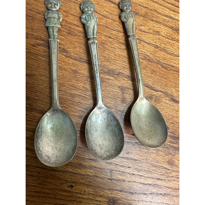 Vintage Campbell's Soup Kid Boy & Girl Spoons Lot (3) International Silver IS 6"