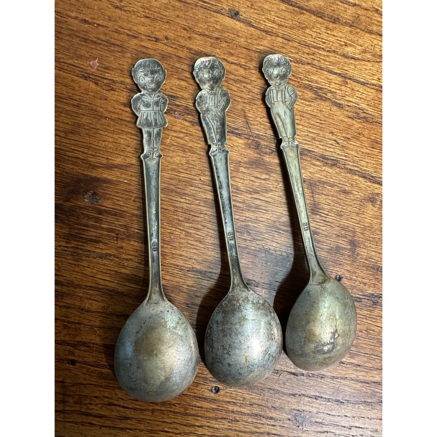 Vintage Campbell's Soup Kid Boy & Girl Spoons Lot (3) International Silver IS 6"