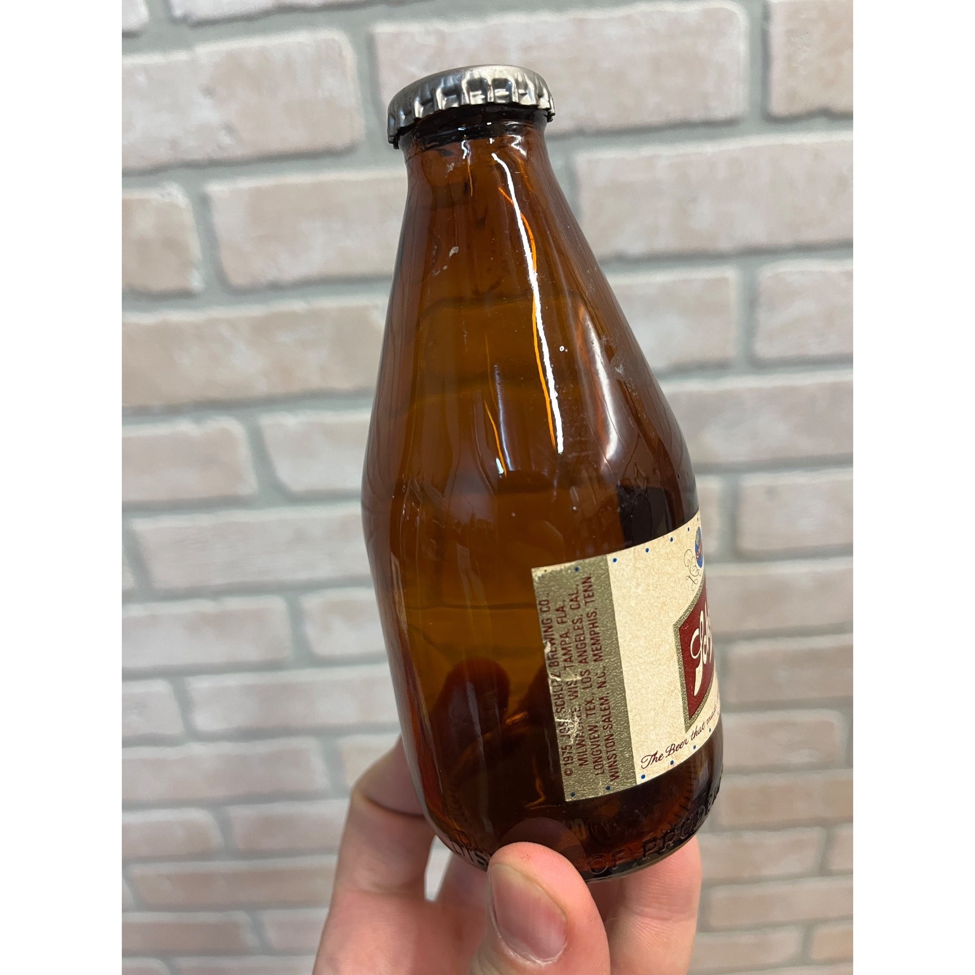 Vintage 1970s Schlitz Milwaukee Beer Glass 7oz Stubby Shorty Bottle