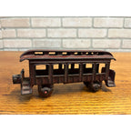 Antique Cast Iron Passenger Floor Railroad Car Red Paint - Hubley? Ives?