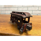 Antique Cast Iron Passenger Floor Railroad Car Red Paint - Hubley? Ives?