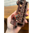 Antique Cast Iron Passenger Floor Railroad Car Red Paint - Hubley? Ives?