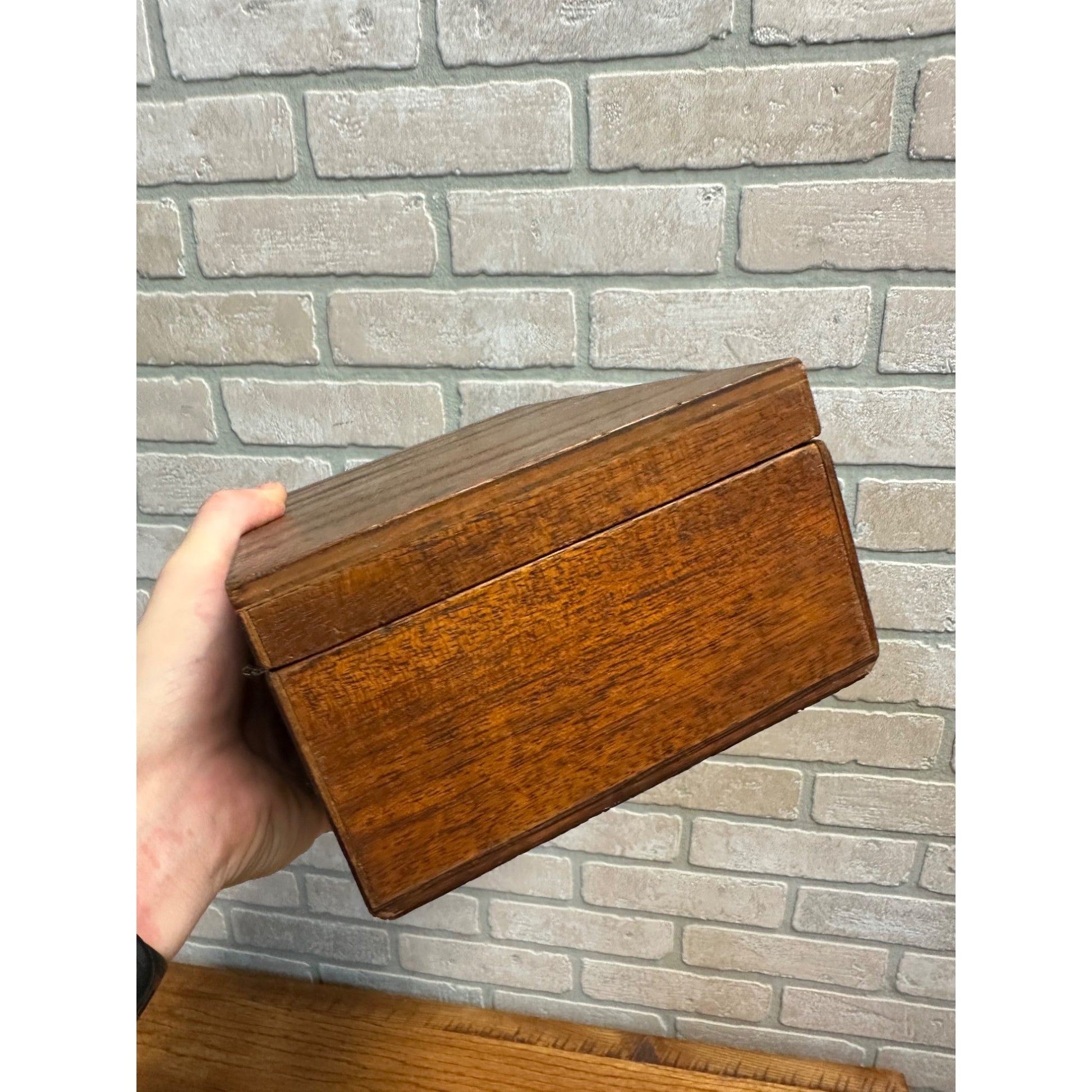 Vintage 1950s Helene Curtis Hair Roller Curler Cold Wave Divided Wood Box W/Lid