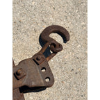 Antique Cast Iron Pulley Hook Block Barn Hay Trolley Hoist Wheel Primitive Farm