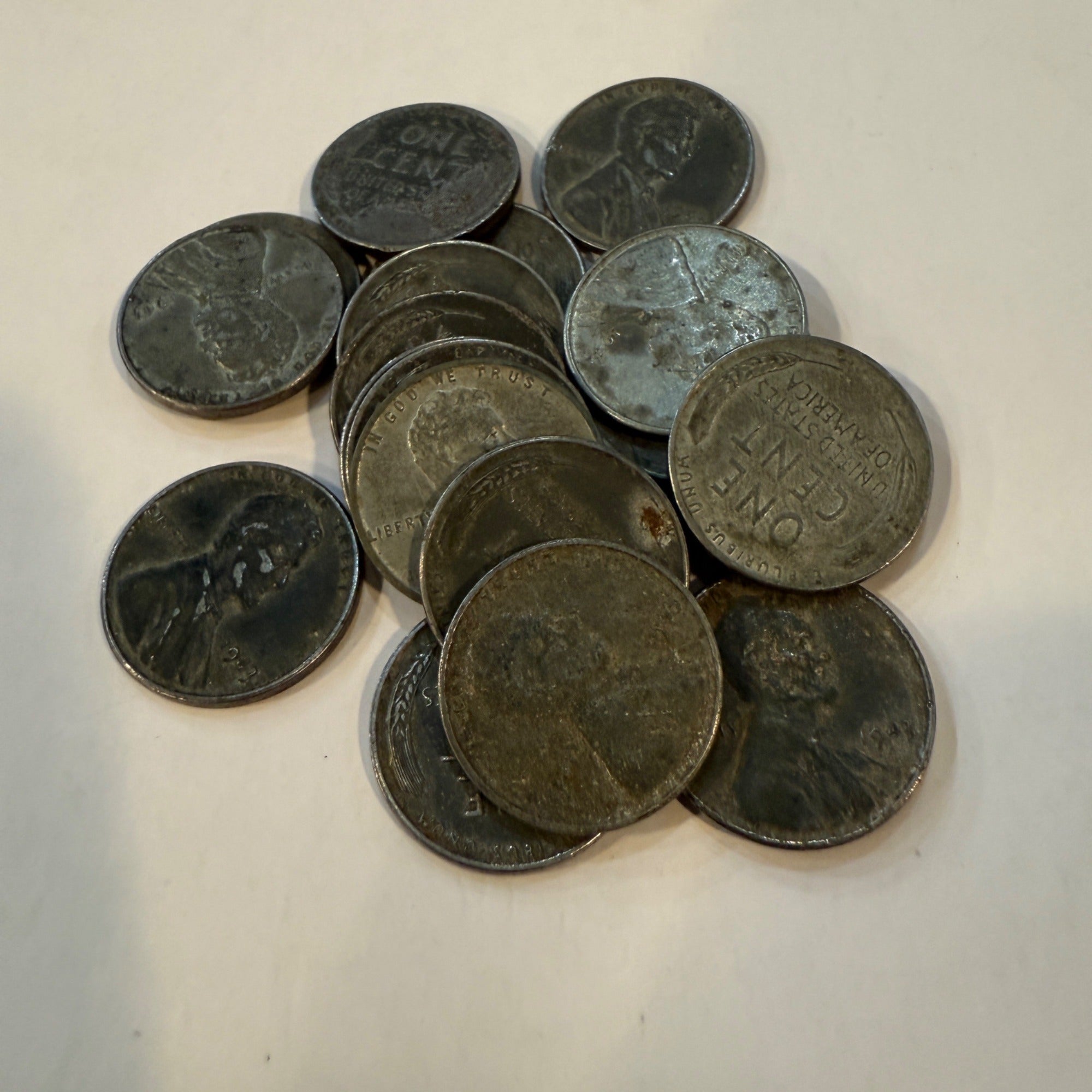 Lincoln Steel Cents Pennies Penny One Cent Wheat 1943 Coins