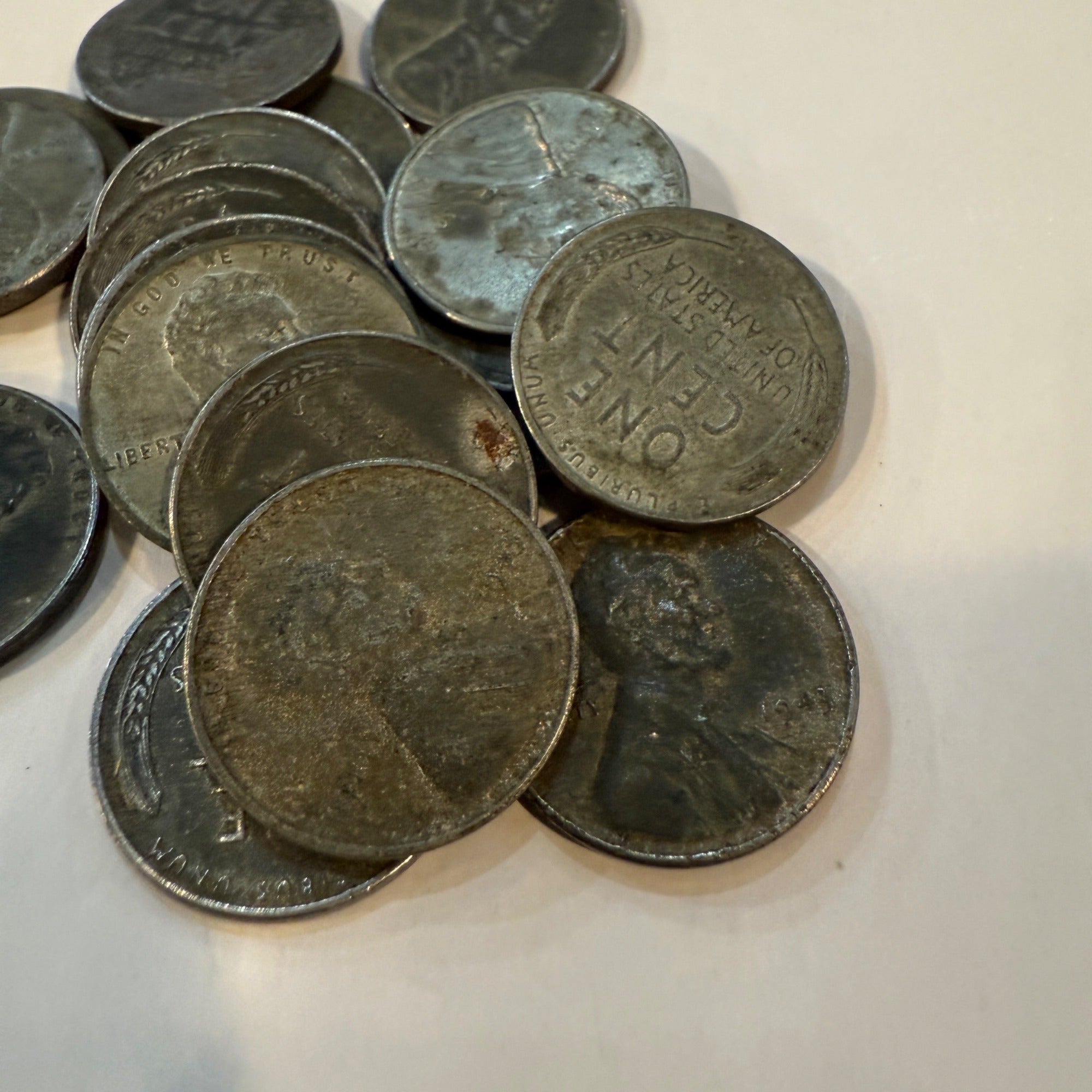 Lincoln Steel Cents Pennies Penny One Cent Wheat 1943 Coins