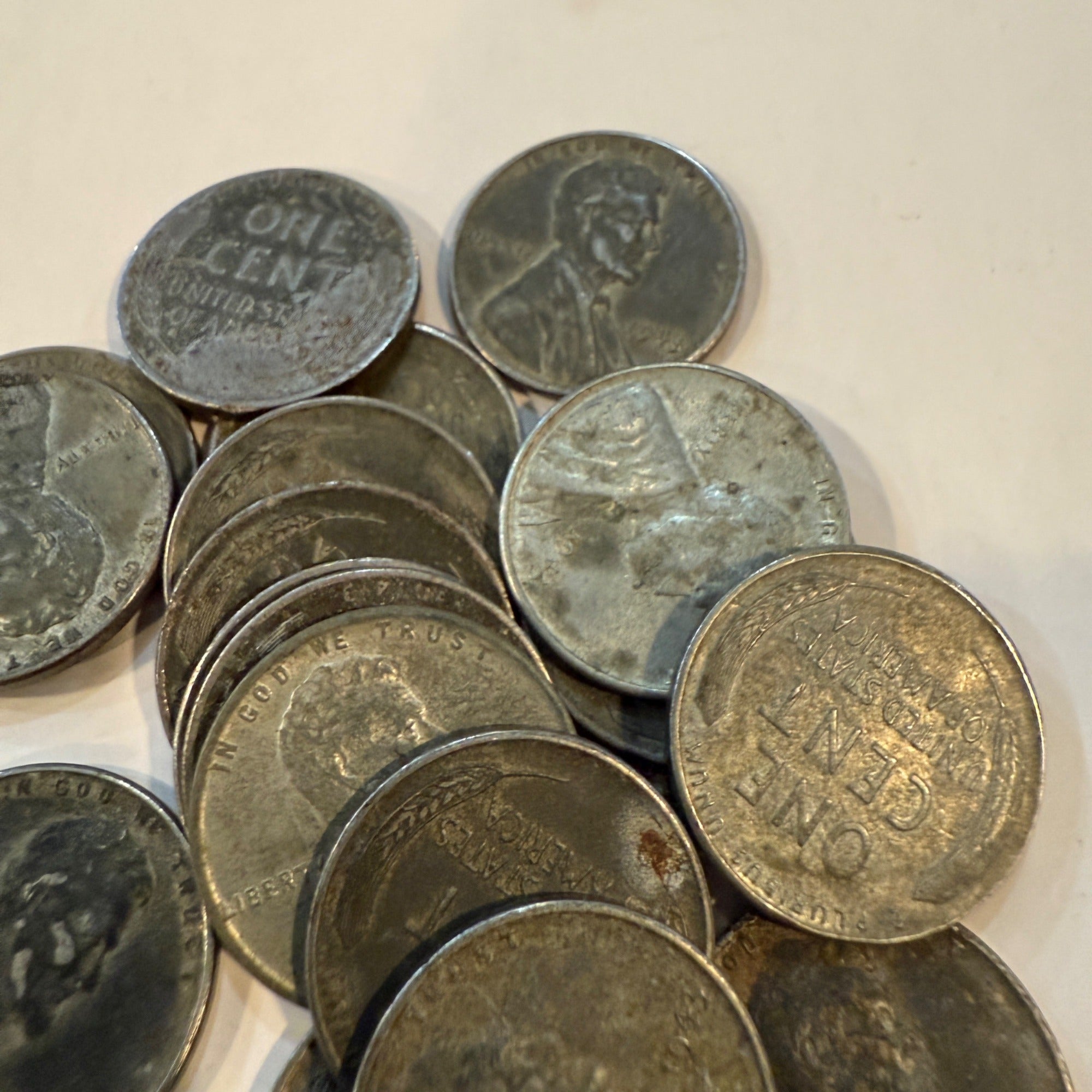 Lincoln Steel Cents Pennies Penny One Cent Wheat 1943 Coins