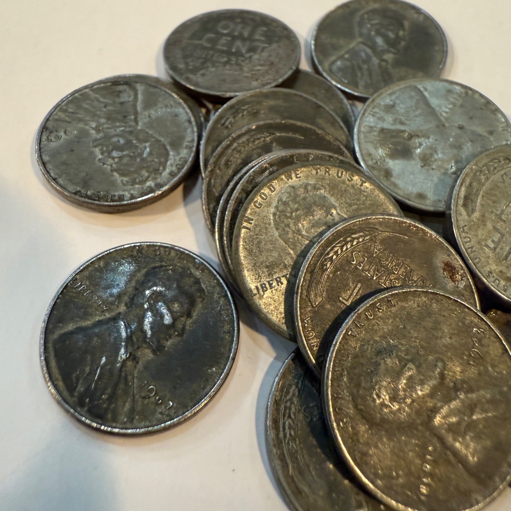 Lincoln Steel Cents Pennies Penny One Cent Wheat 1943 Coins