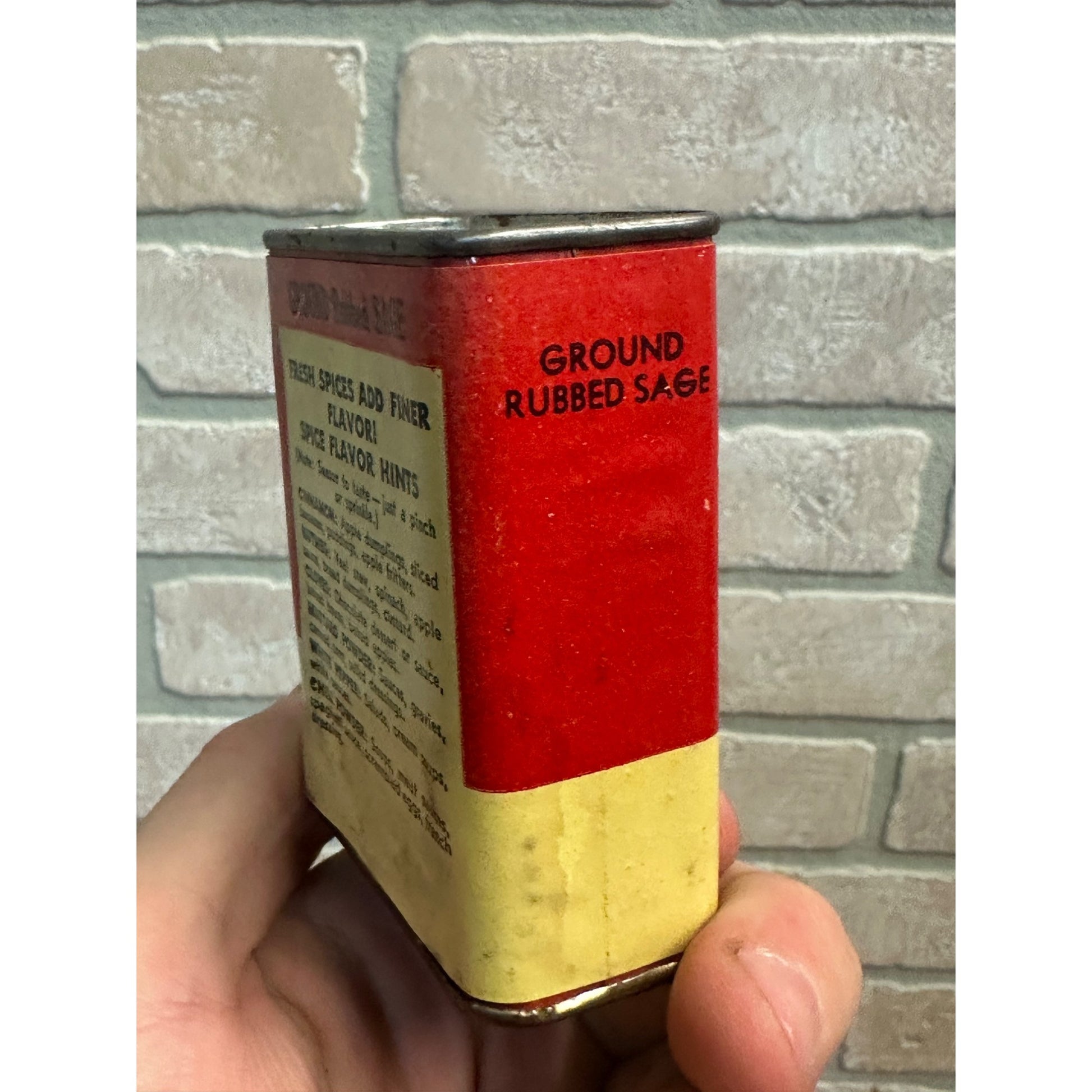 Vintage Ives Carnation Brand Sage Spice Tin Oshkosh Wisconsin WI