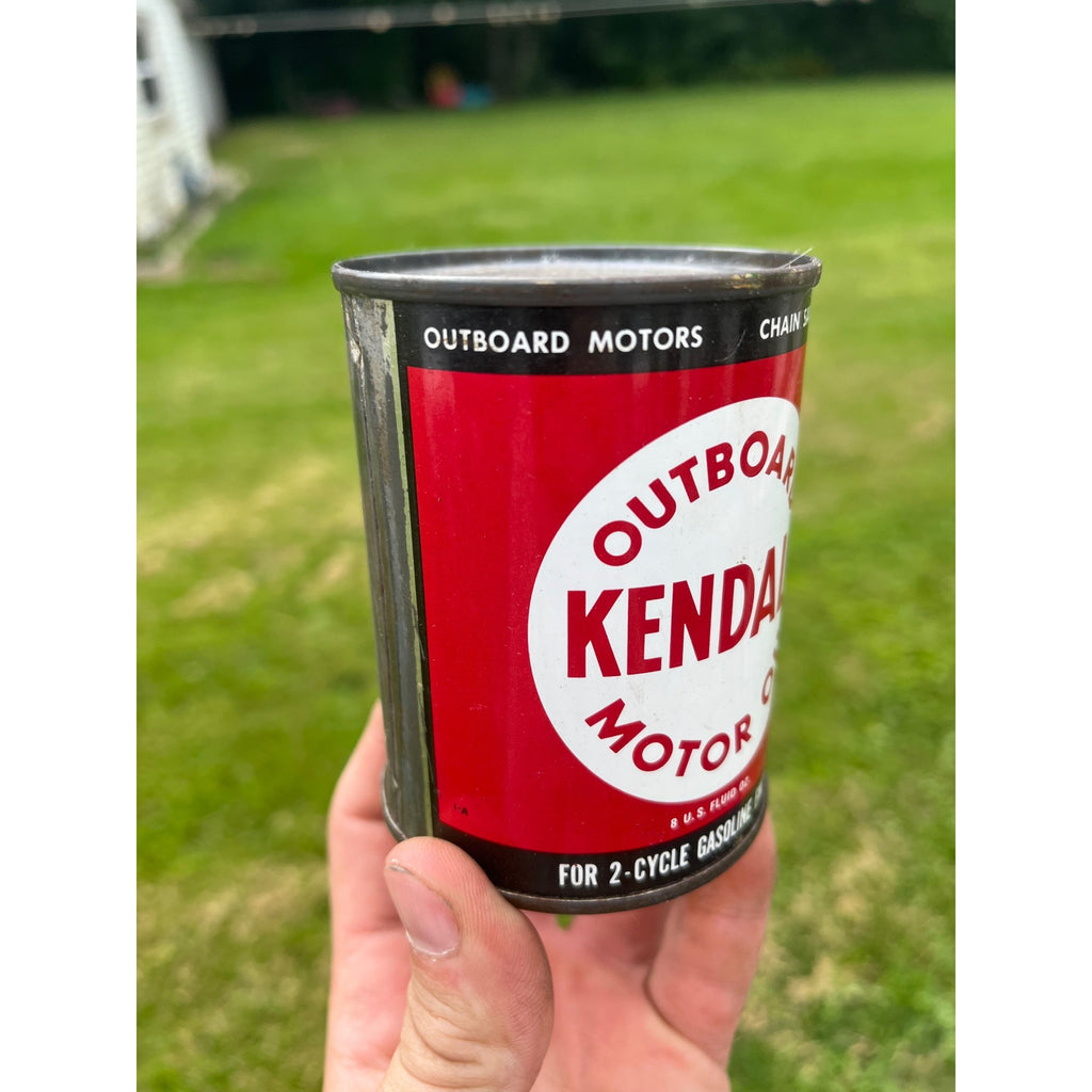 Vintage Kendall Motor Oil Outboard Can 8opz EMPTY Metal Tin 2-Cycle