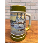 Vintage Leinenkugel's Beer Ceramic Stein Cabin On The River 2011 Holiday Edition Chippewa Falls, WI