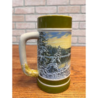 Vintage Leinenkugel's Beer Ceramic Stein Cabin On The River 2011 Holiday Edition Chippewa Falls, WI