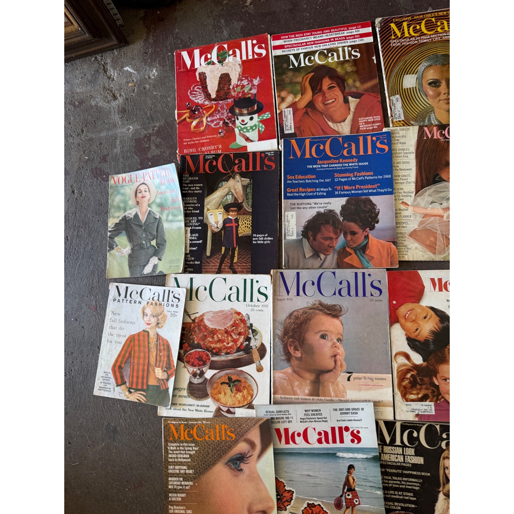 Vintage McCall's Magazine Lot Fashion Home Sewing Recipes 1960s 1970s 25+