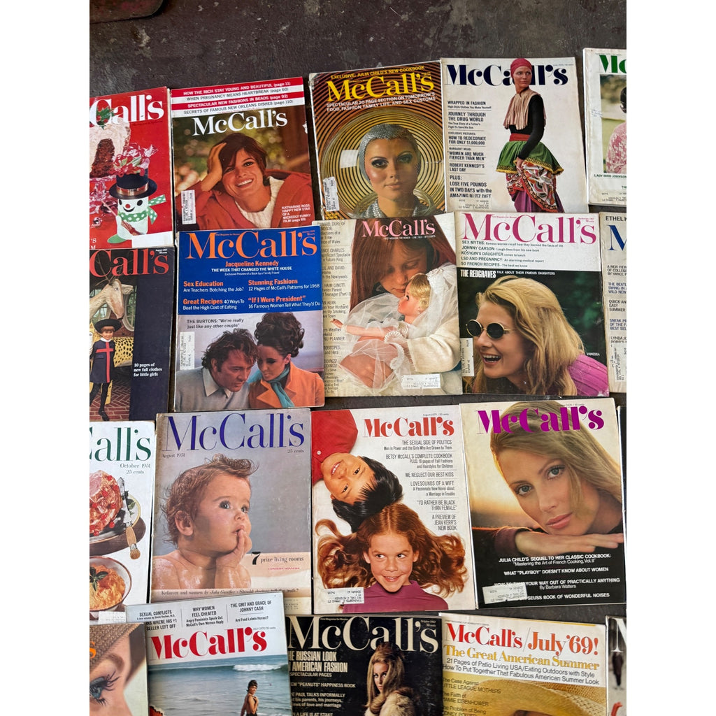 Vintage McCall's Magazine Lot Fashion Home Sewing Recipes 1960s 1970s 25+