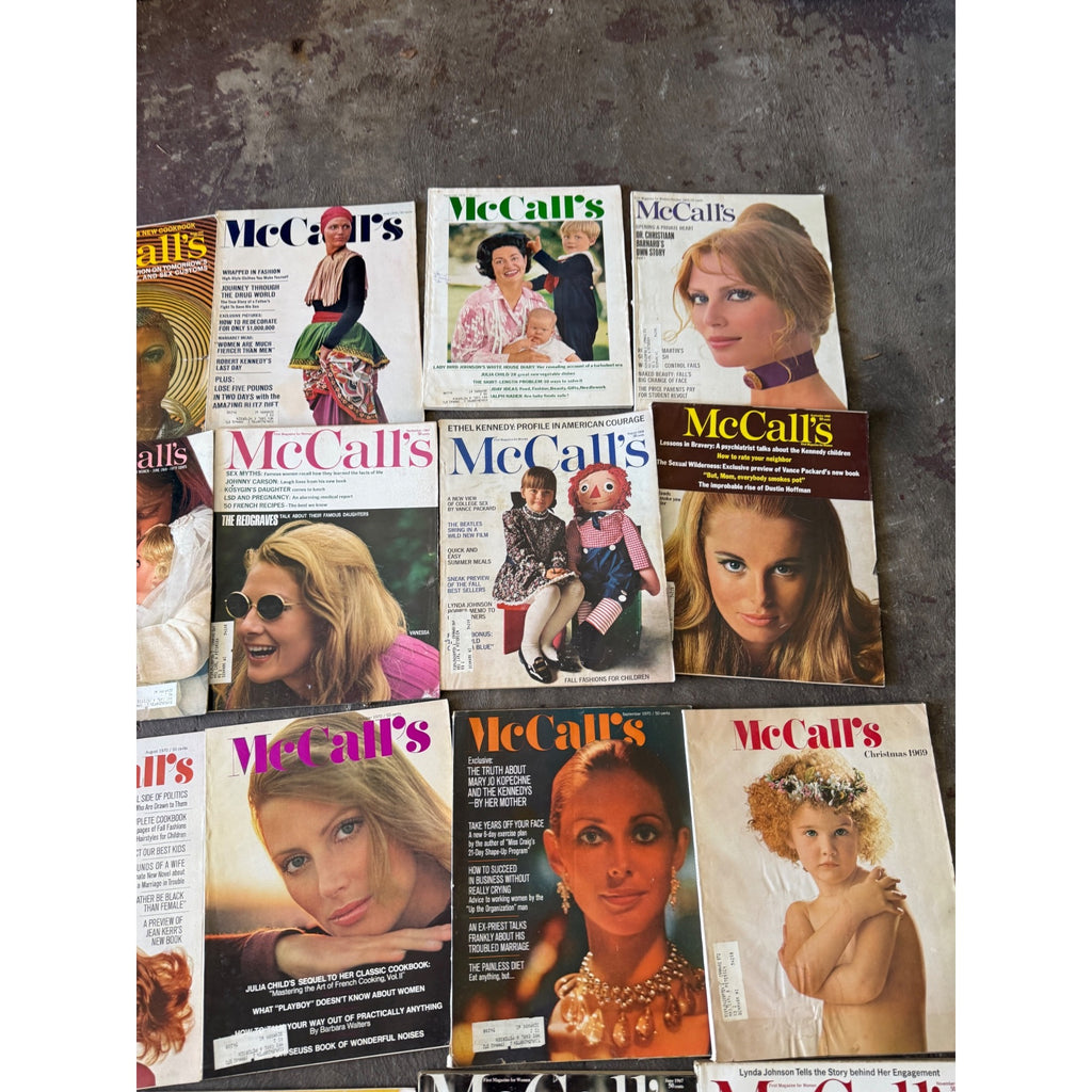 Vintage McCall's Magazine Lot Fashion Home Sewing Recipes 1960s 1970s 25+