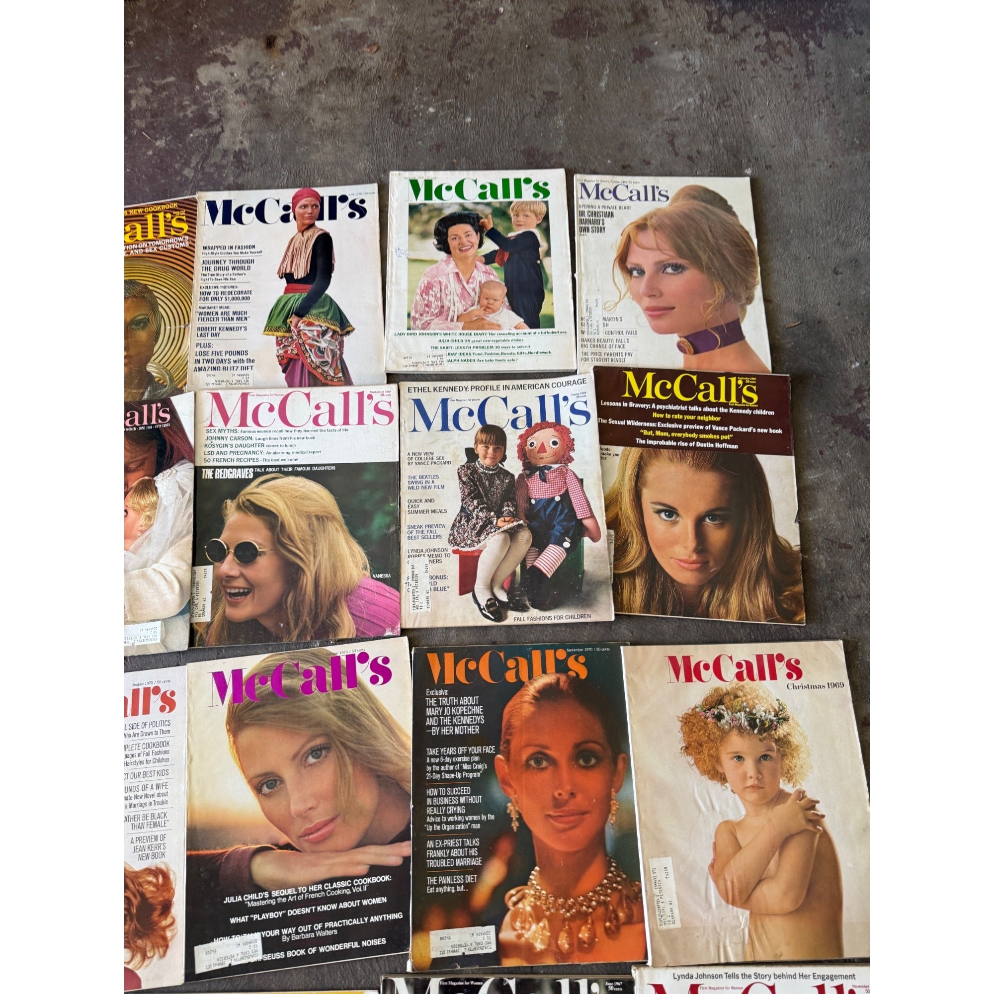 Vintage McCall's Magazine Lot Fashion Home Sewing Recipes 1960s 1970s 25+