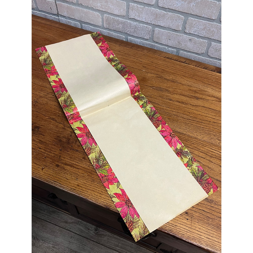Vintage 1950s Christmas Wrapping Paper Single Sheet Gift Wrap - Poinsettias