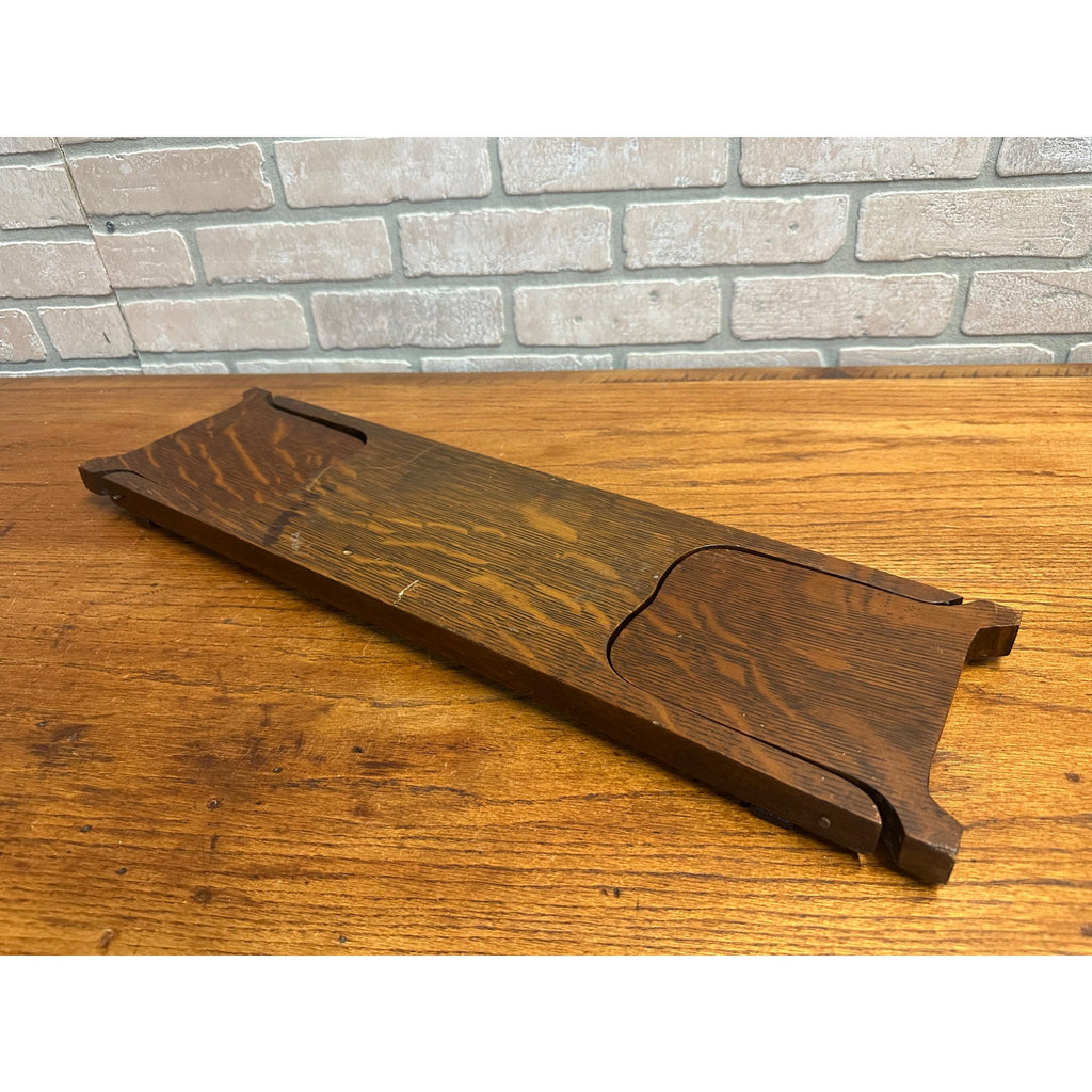 Antique Arts & Crafts Wood Folding Book Holder Rack Mission Style