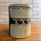 Vintage Sanalac Nonfat Dry Milk 5 lb Metal Tin Can Empty Advertising  Madison WI