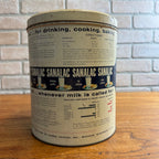 Vintage Sanalac Nonfat Dry Milk 5 lb Metal Tin Can Empty Advertising  Madison WI