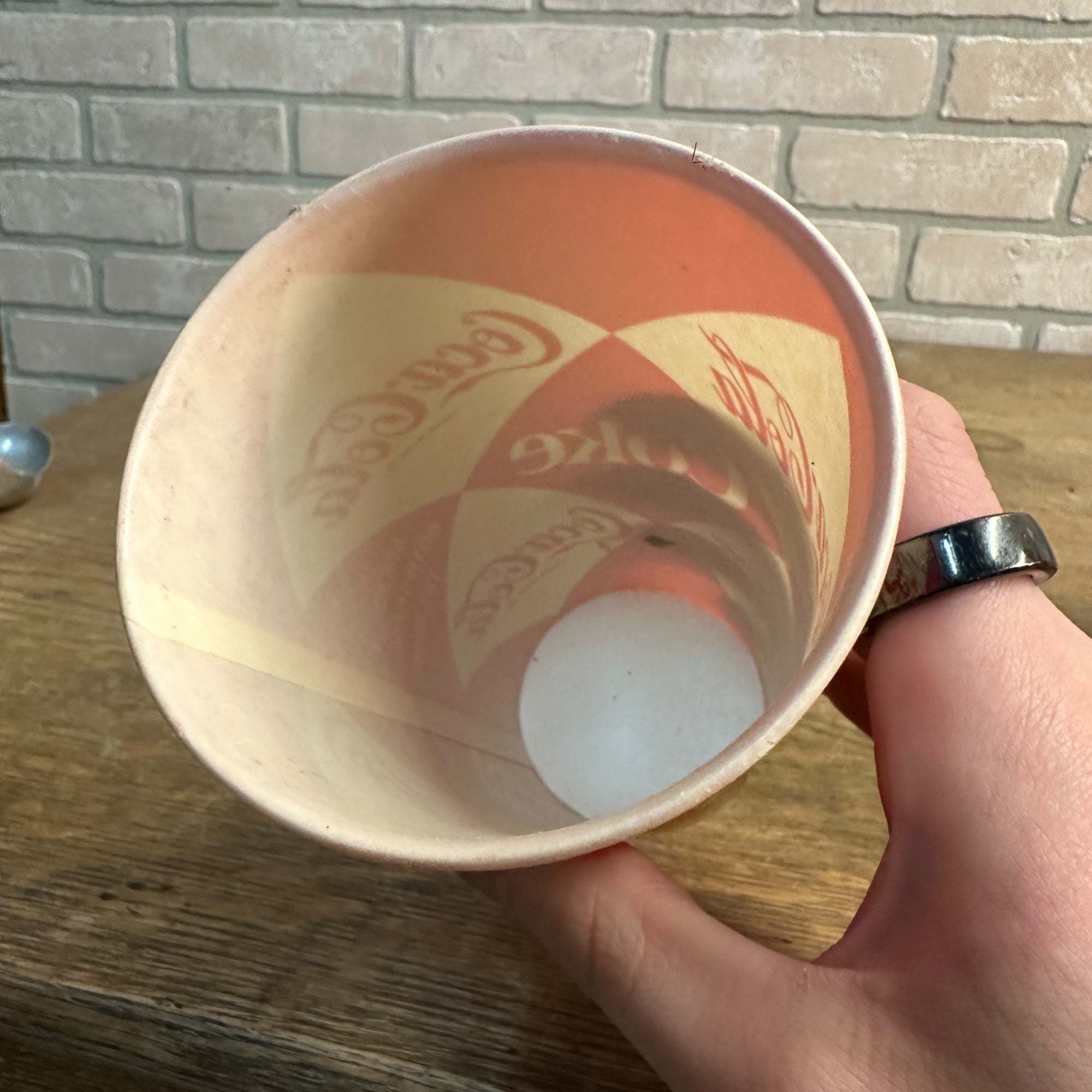 14oz Coca Cola Coke Diamond Design Paper Wax Cup Soda Promo Advertising