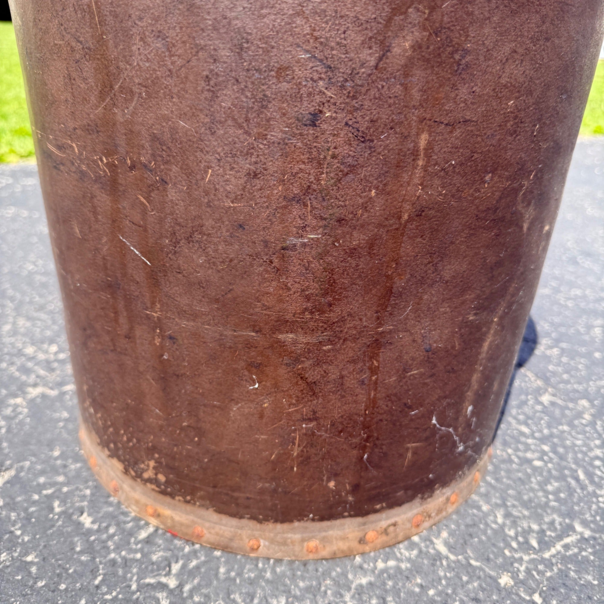 Antique Vul-Cot Waste Bin Trash Can Vulcanized Fiber Native American Graphics