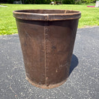 Antique Vul-Cot Waste Bin Trash Can Vulcanized Fiber Native American Graphics