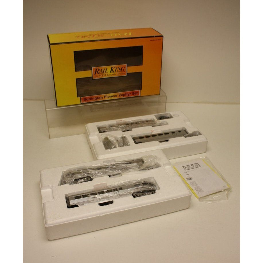 MTH Rail King Burlington Pioneer Zephyr Diner Train Set NEW