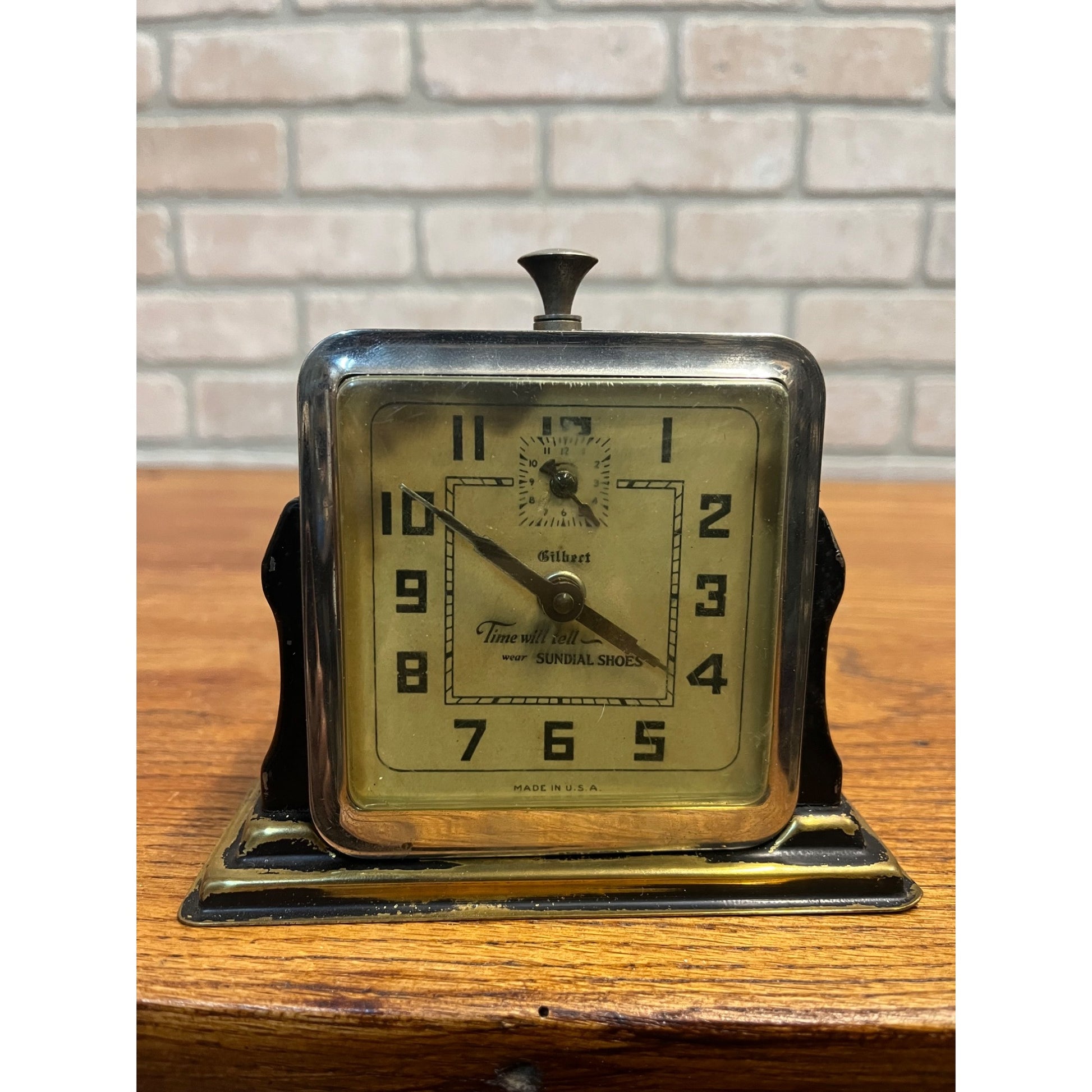 RARE Vintage 1930s Art Deco Gilbert Clock Sundial Shoes Advertising Sign