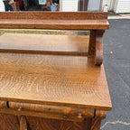 Beautiful Antique Tiger Oak Sideboard Buffet Mirrored Cabinet Empire Style