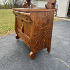 Beautiful Antique Tiger Oak Sideboard Buffet Mirrored Cabinet Empire Style