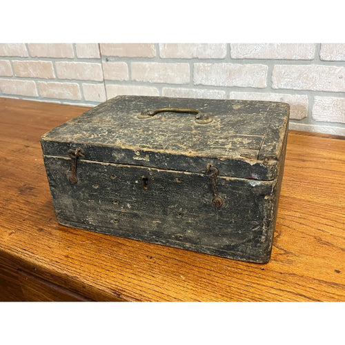 Antique Primitive 19th c. Wooden Veterinary Medicine Chest Latching Box Crate
