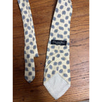 Vintage Christian Dior Men's Silk 57" Neck Tie Monsieur Pale Yellow Blue Gray