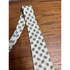 Vintage Christian Dior Men's Silk 57" Neck Tie Monsieur Pale Yellow Blue Gray