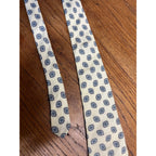 Vintage Christian Dior Men's Silk 57" Neck Tie Monsieur Pale Yellow Blue Gray