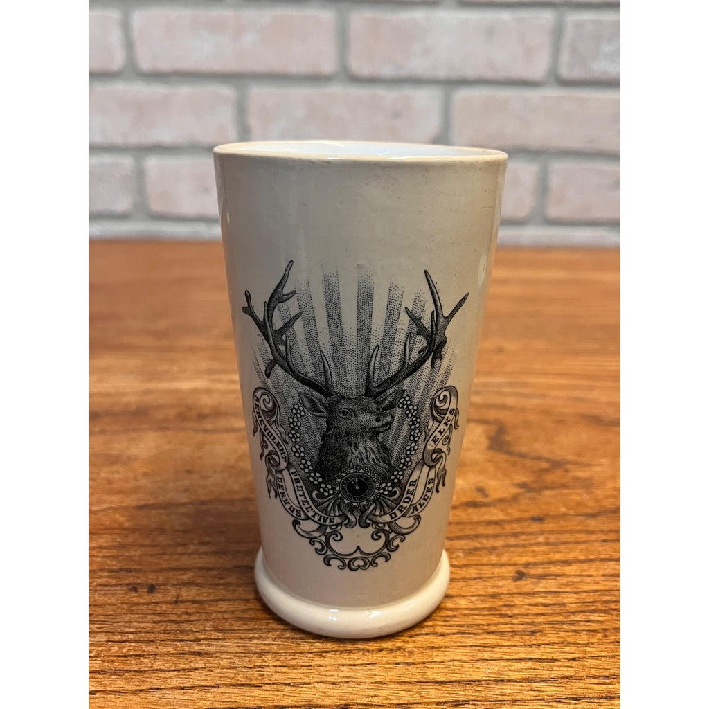 Antique 1890-1910 Iron Stone Villeroy & Bock Germany Order of Elks Beer Mug